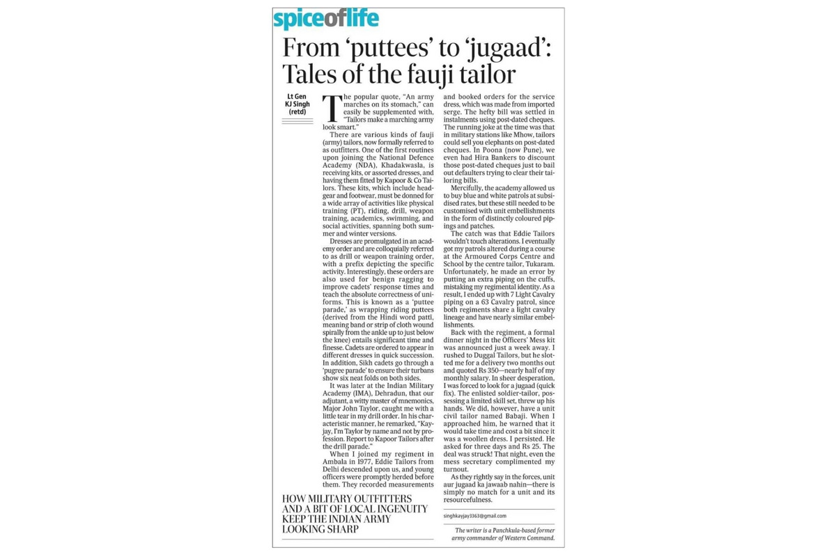 From ‘Puttees’ to ‘Jugaad’: Tales of the Fauji Tailor